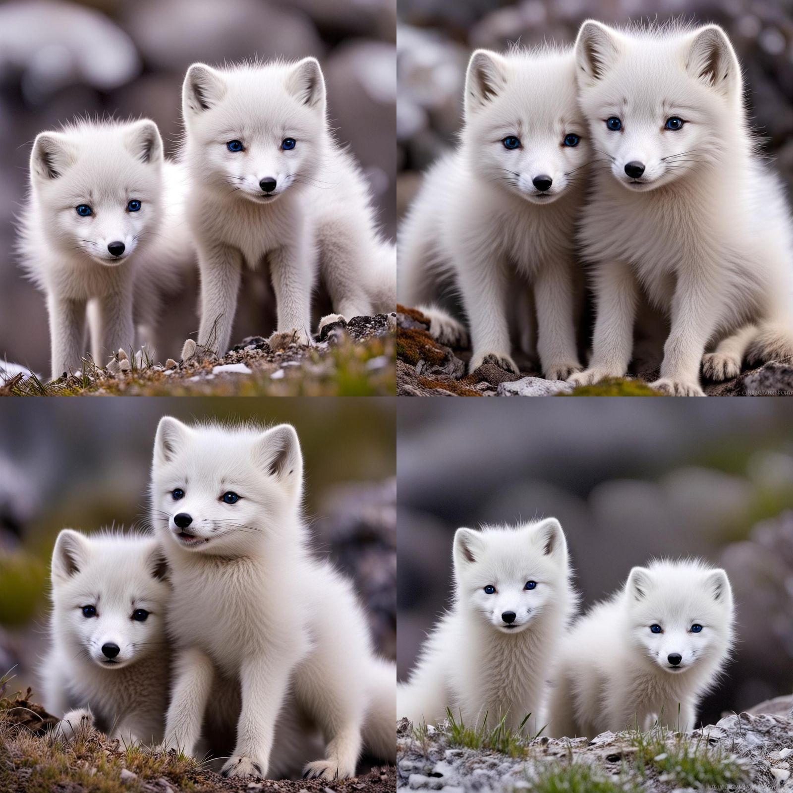 Adorable Arctic Fox Cubs in Natural Habitat