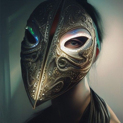 Venetian Masked Woman: Hyperdetailed Baroque Oil Painting