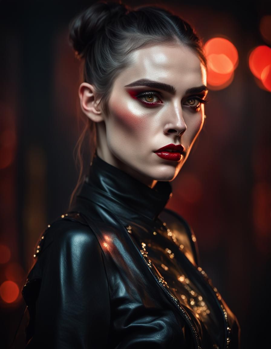 Striking Portrait of a Woman in Painterly Style