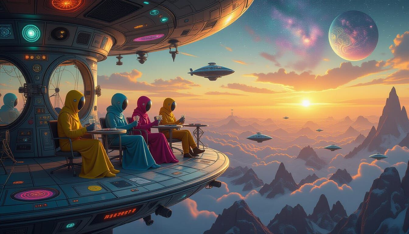 Surreal Galaxy Cafe: Sacred Geometry and Psychedelic Art