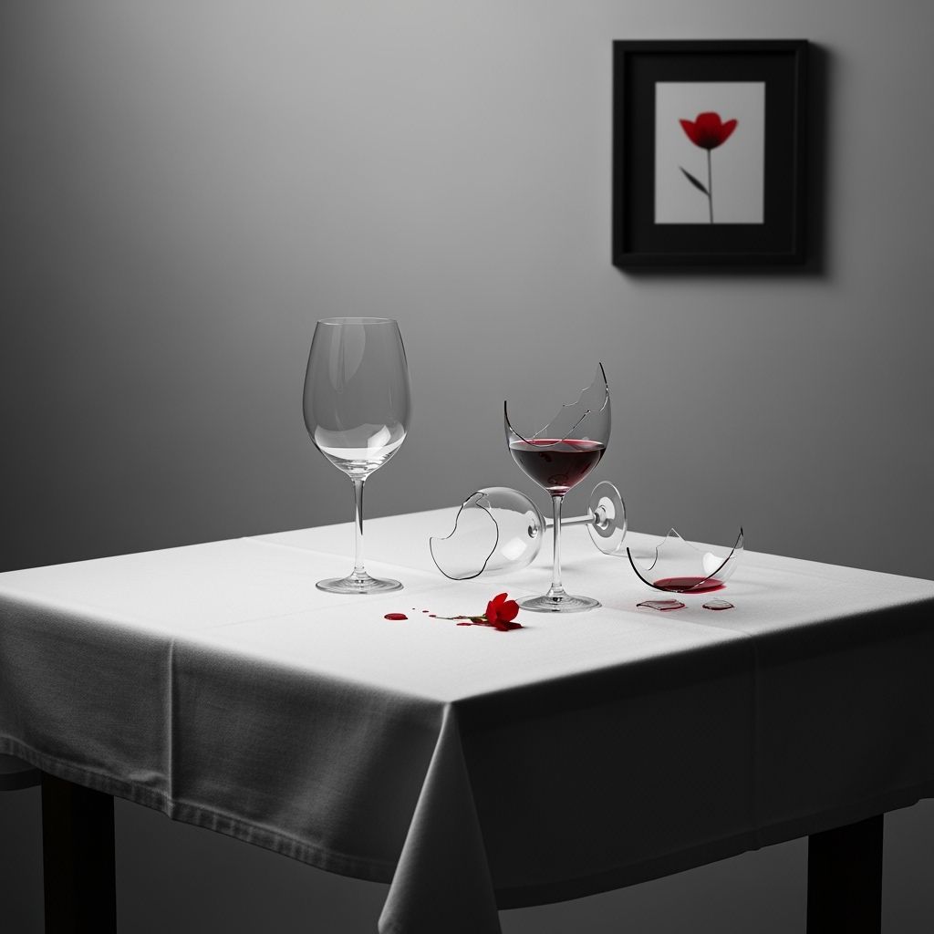 Poetic Still Life with Wine and Flower