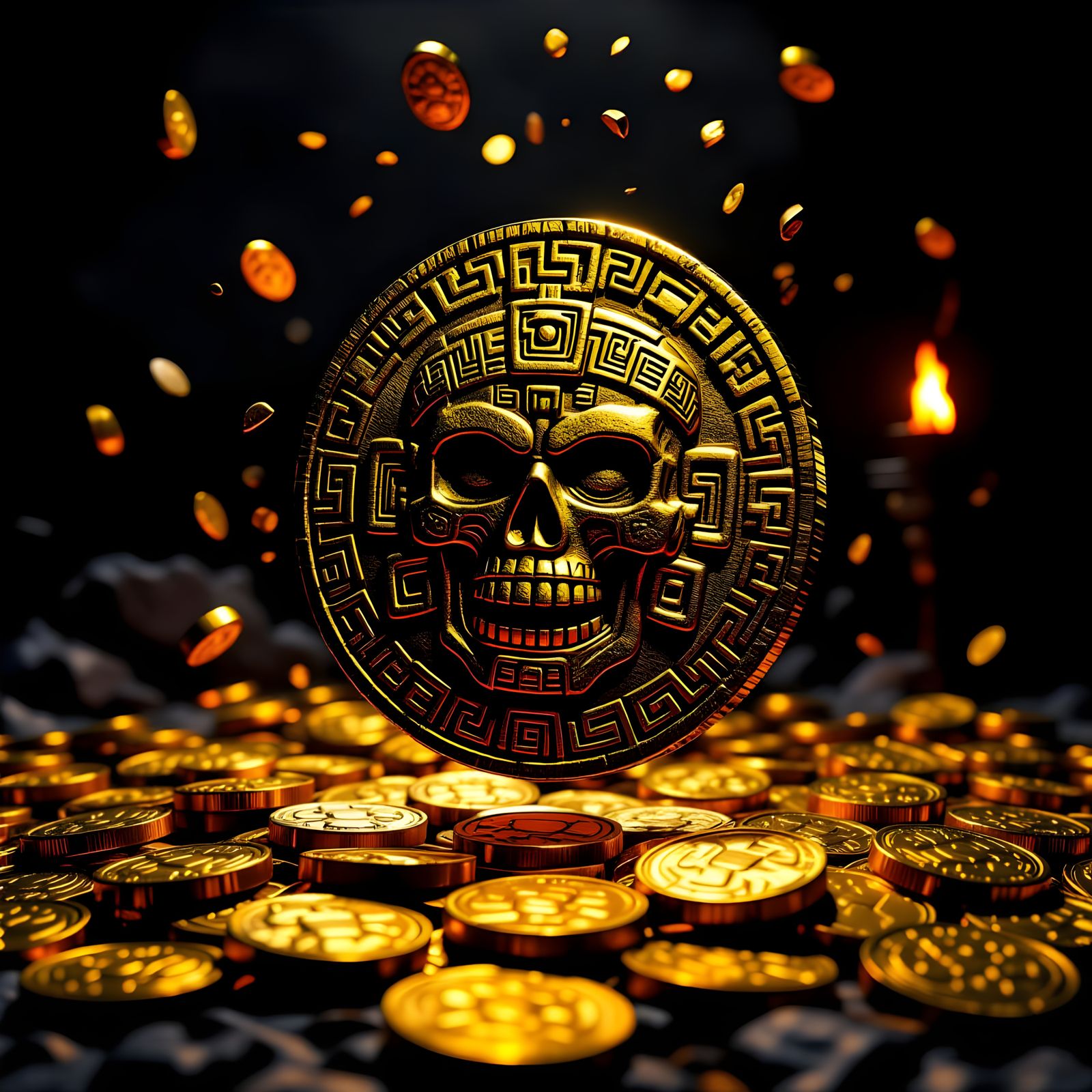 Cursed Mayan Gold Coin in Torchlight