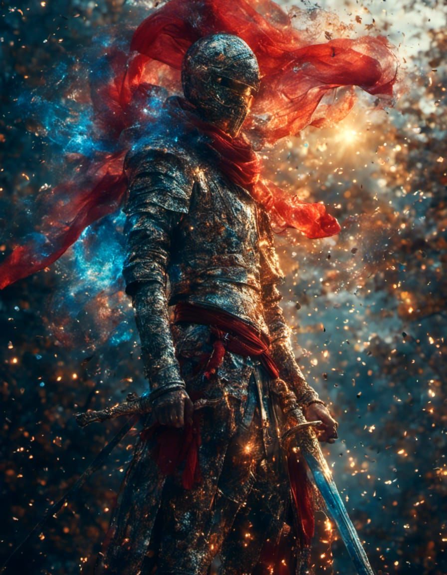 Colorful Sword with Red Kerchief