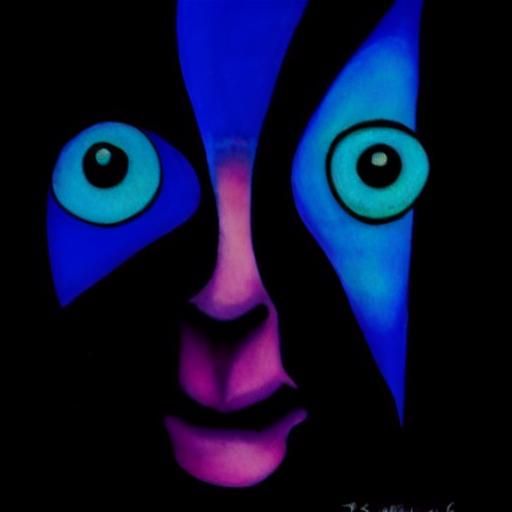 Uncanny Valley in Bright Watercolor Abstract