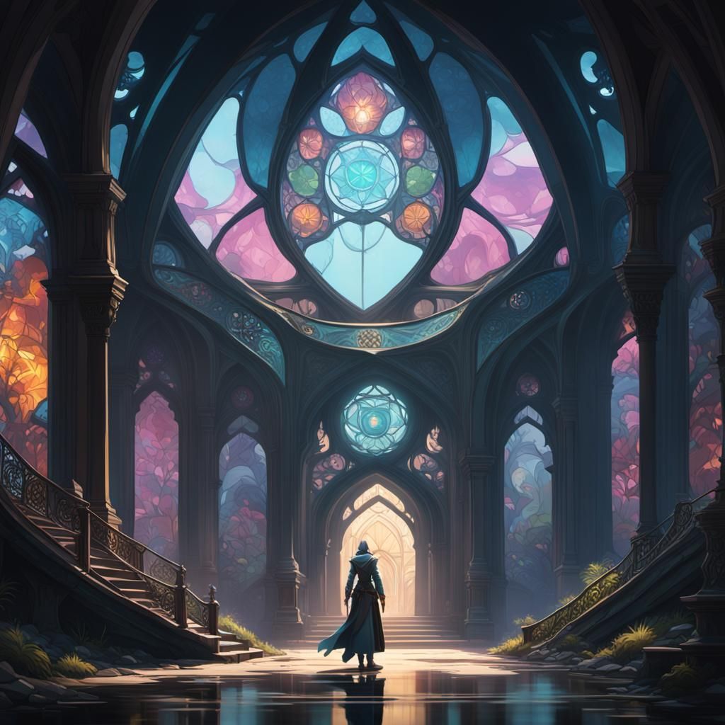 Alluring Rogue in Shadows: Hyperdetailed Splash Art