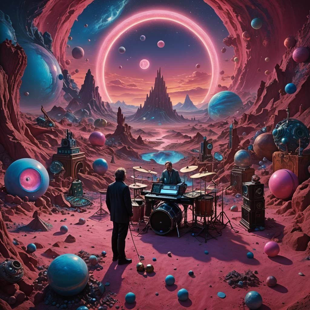 Nick Mason in Surreal Psychedelic Dreamscape