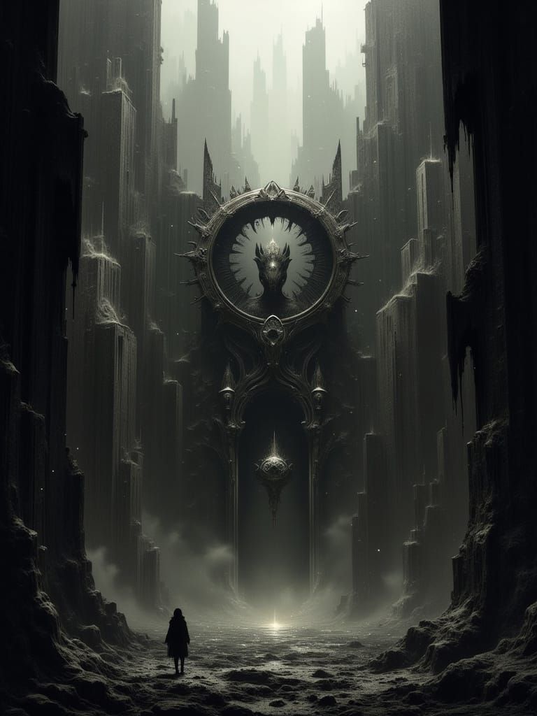 Gothic Cityscape in Dark Fantasy Style