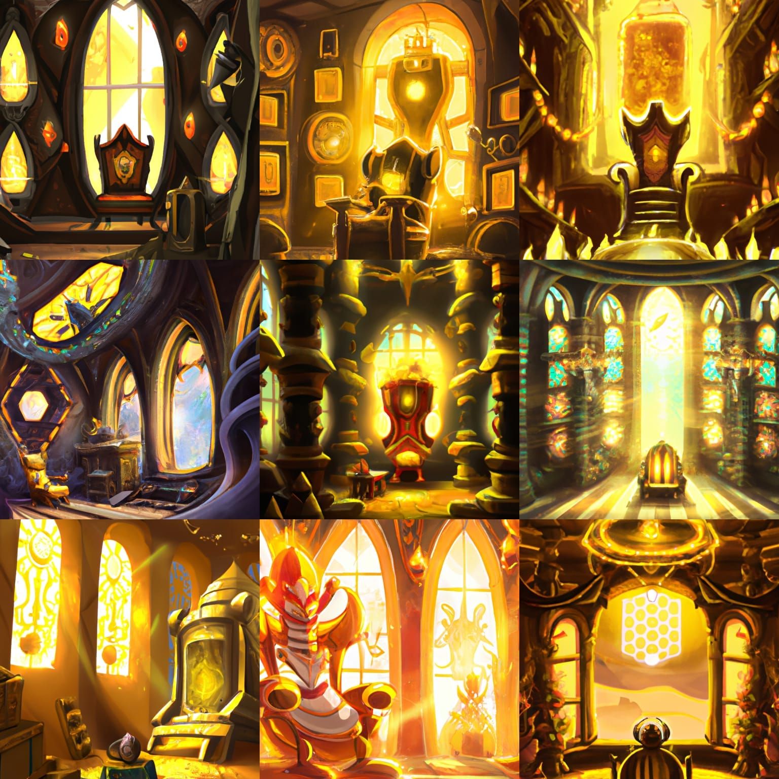 Fantasy Bee Throne Room with Candlelight, Comic Art