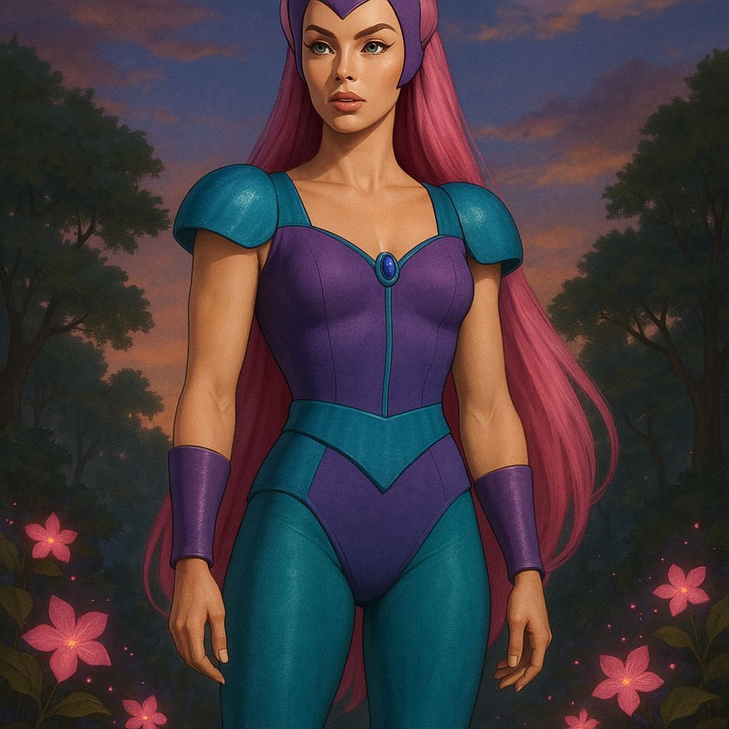 Glimmer of She-Ra in Sunset Sky, Photorealistic