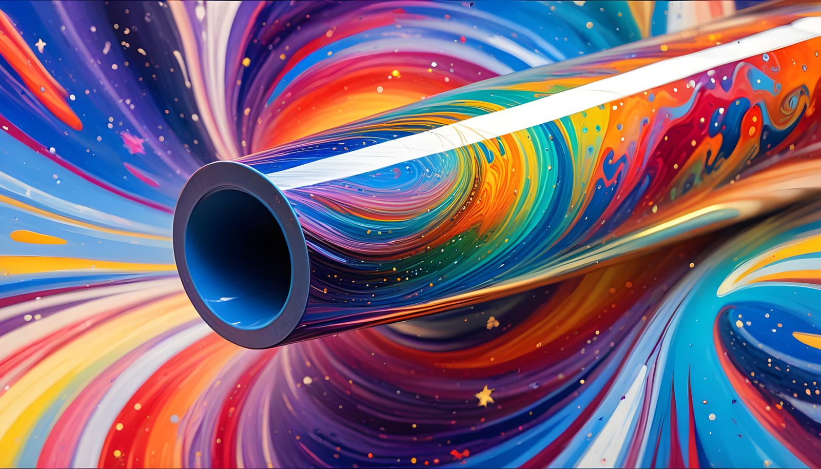 Glowing Plasma Vortex in Impasto Oil Paint Style