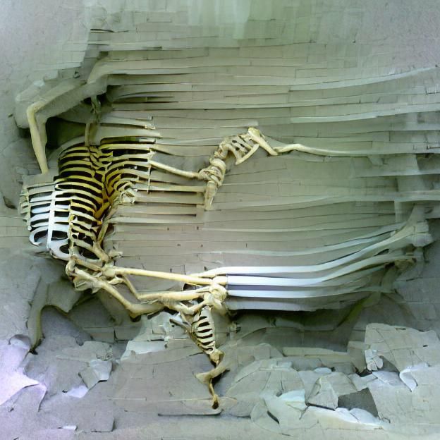 Collapsing Skeleton: Surreal Abstract Art