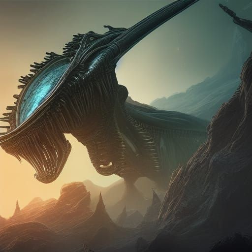 Alien Invasion: Earth's Destruction in Detailed Matte Painti...