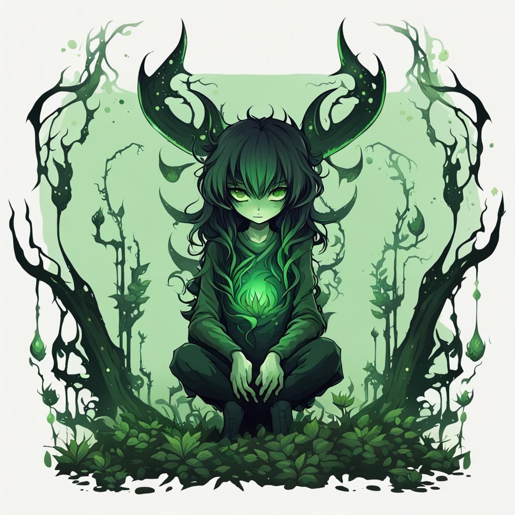 Lilith Plant Demon Sprite in Hollow Knight Style