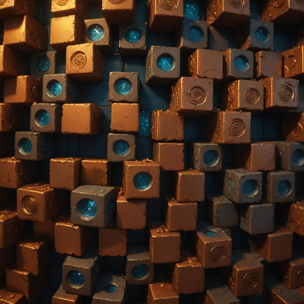 Ornate Copper Brick Wall in Unreal Engine 5 Style