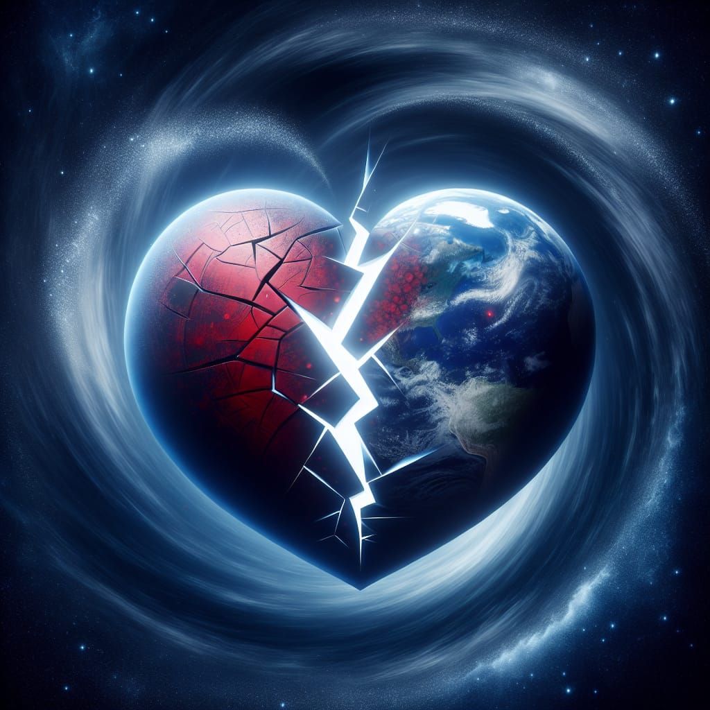 Shattered Heart Planet: Abstract Time Vortex