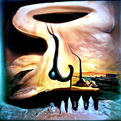 Surreal Melting Object in Salvador Dali Style
