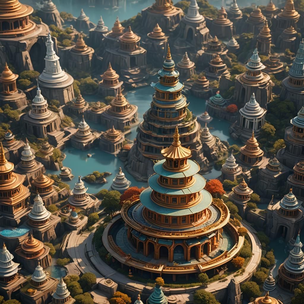 Liberty Stupa Miniature in Cup: Detailed Matte Painting