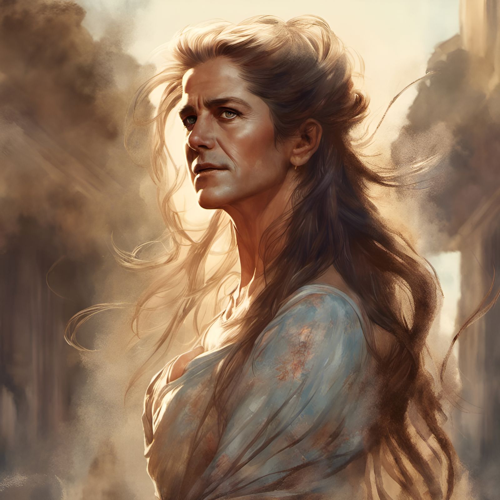 Mel Gibson as Gorgeous Woman, Digital Illustration