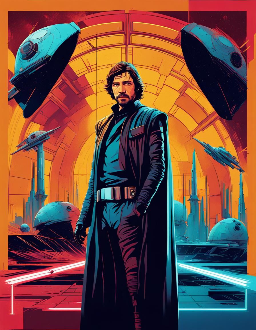 Andor Star Wars Cyberpunk Cinema Poster in Pop Art Style