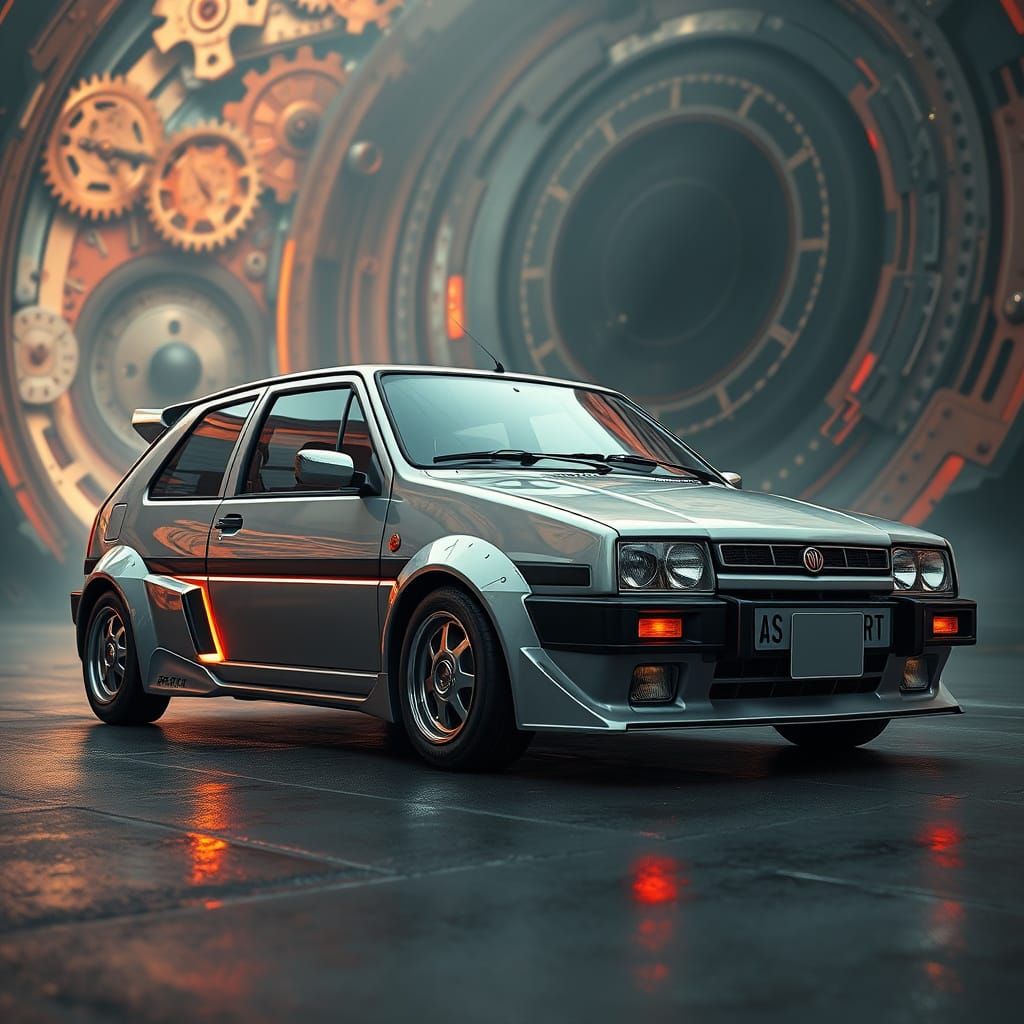 Retro-Futuristic Time-Traveler's Dream Car