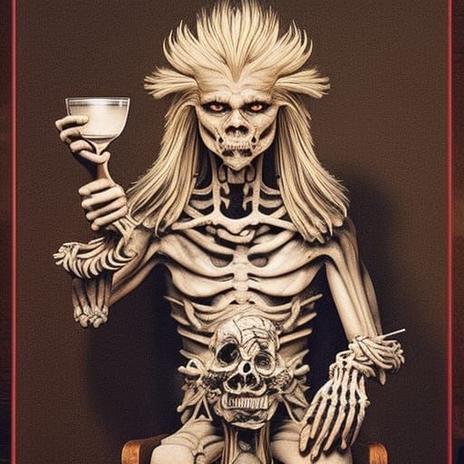 Goblin King on Bone Throne: Hyperrealistic 3D Rendering