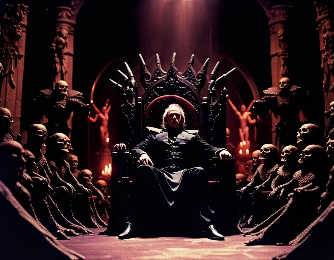 Vampire Emperor in Throne Room, Frazetta Style