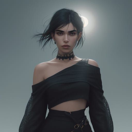 Dua Lipa in Hyperrealistic Splash Art Style