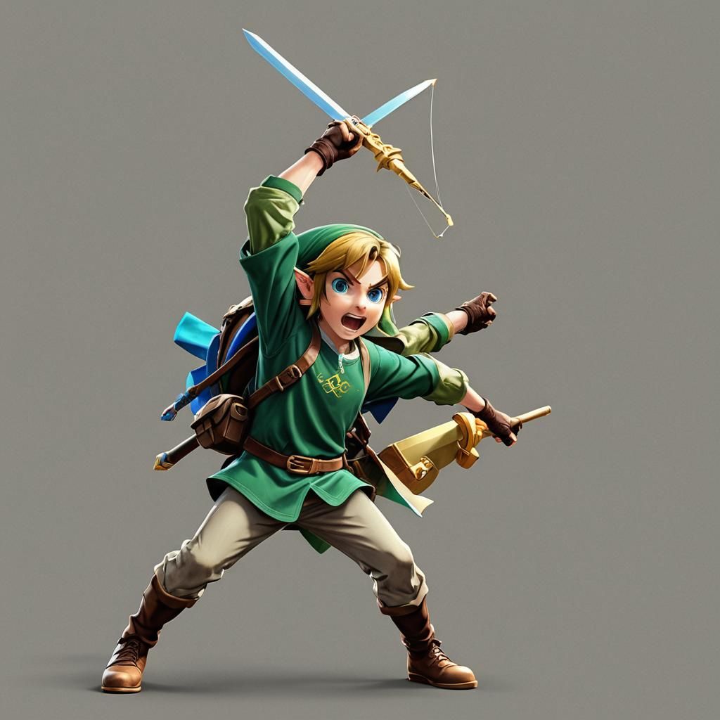 Nintendo's Link Dabbing in 3D Anime Art