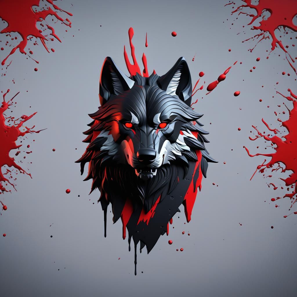 Dark Fantasy Alpha Wolf in Majestic Crescent Moonlight