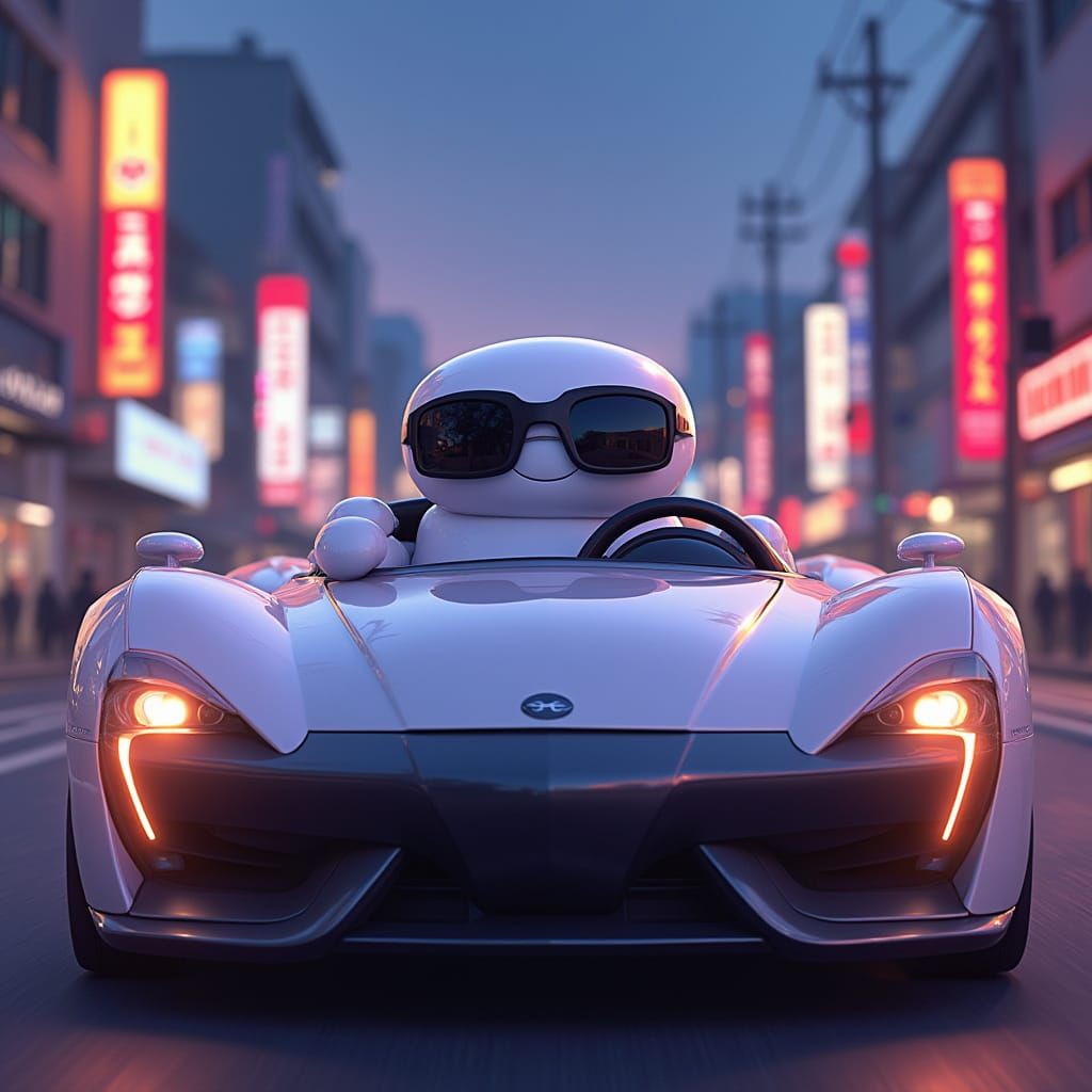 Baymax Cruises Tokyo Streets in Vibrant Animation Style