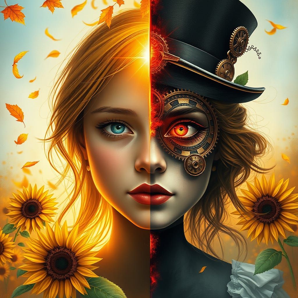 Surreal Portrait in Light and Shadow