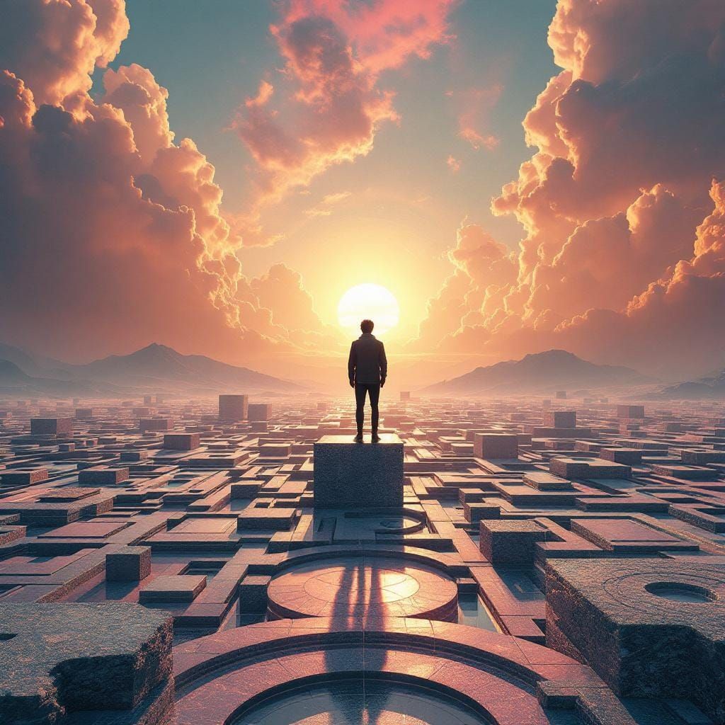 Vertigo Inducing Optical Illusion Floor in Surreal Style