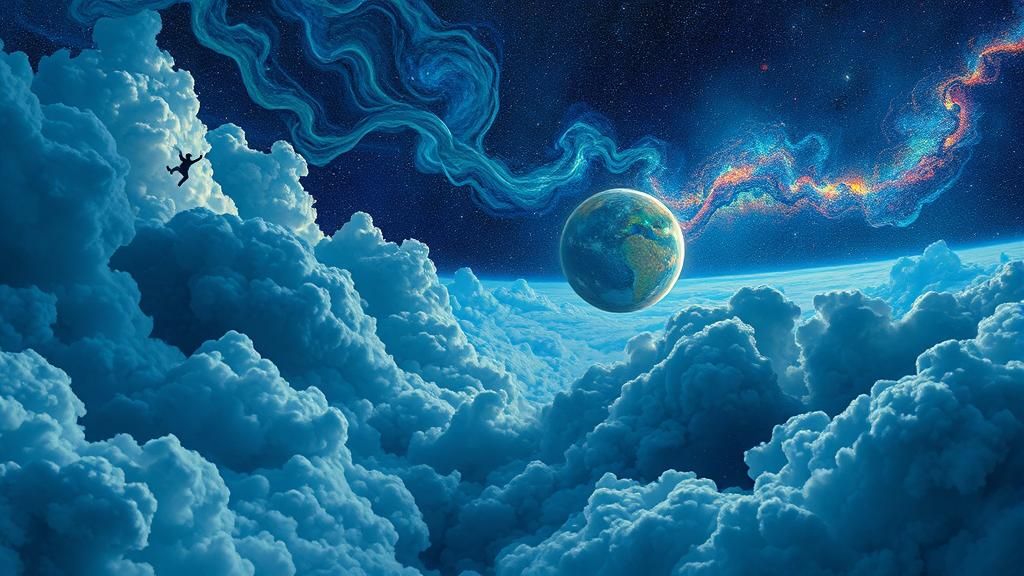 Astral Voyager in Ethereal Celestial Dreamscape