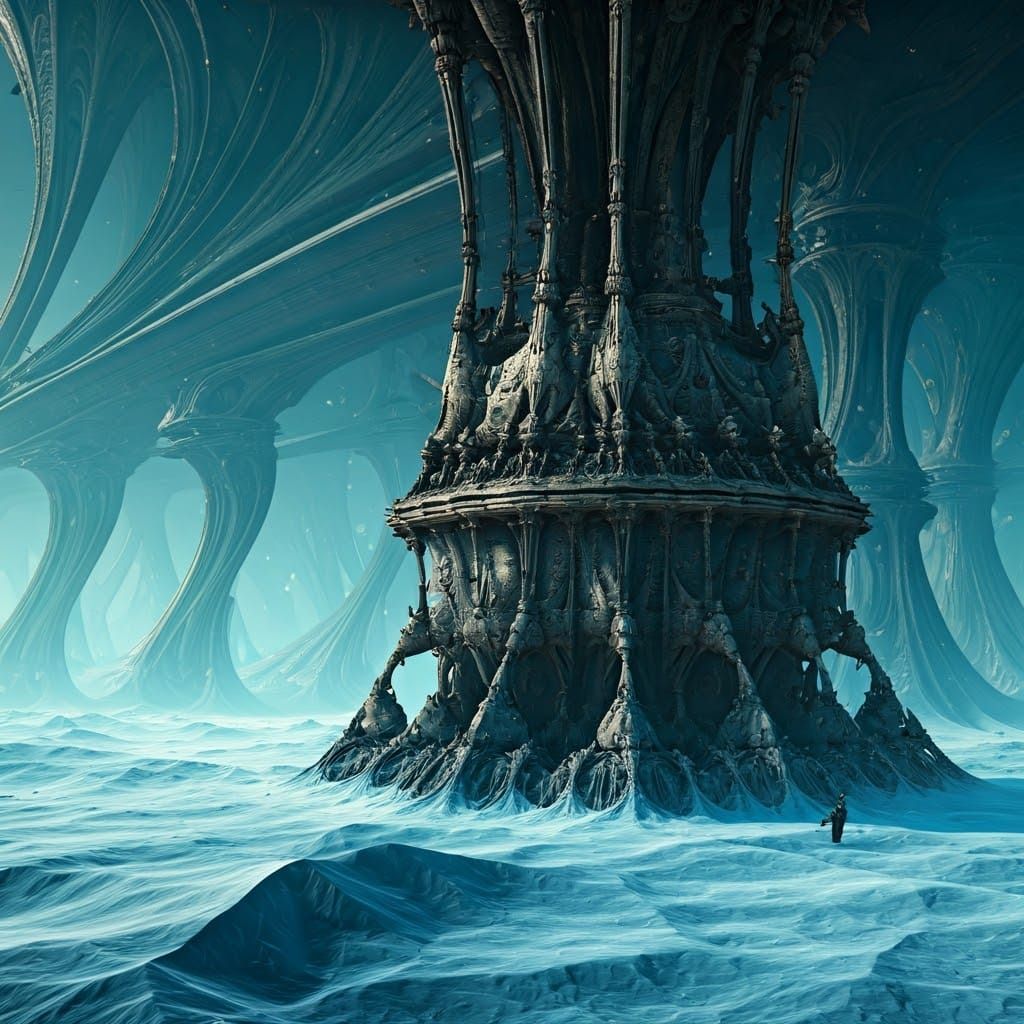 Antique Punk Empire on Blue Ice Planet in 4K