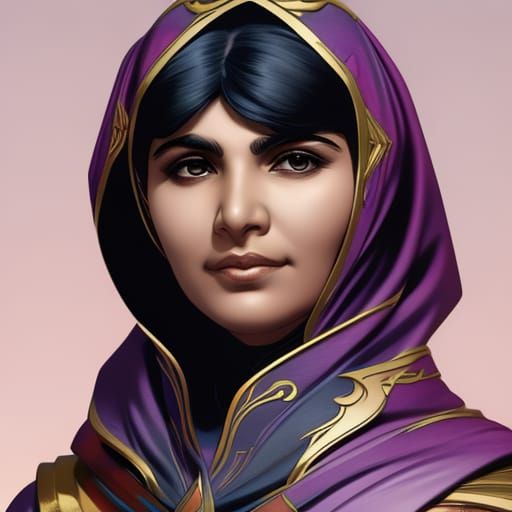 Malala Yousafzai Portrait in Jack Kirby Comic Style