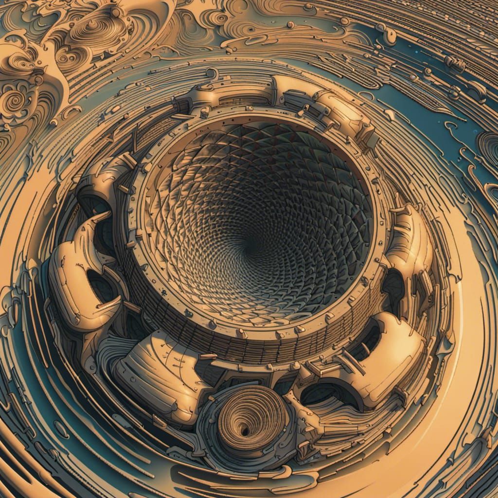 Fractal Sound Waves Emanating from Speaker in Pop Art