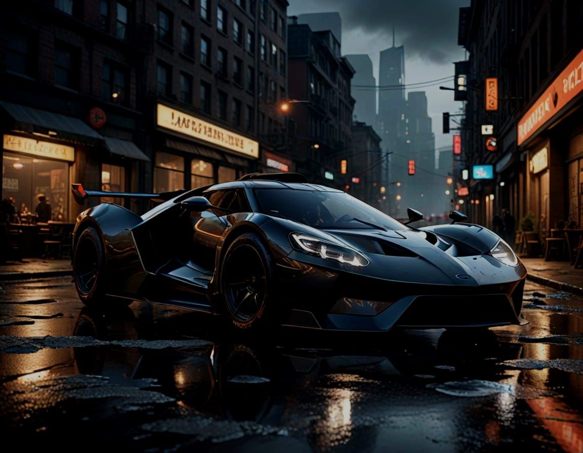 2025 Batmobile Fusion: Ford GT Base, Offroad Tires, City Nig...