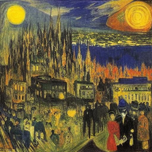 Vampire Soul: Expressionist Night Cityscape