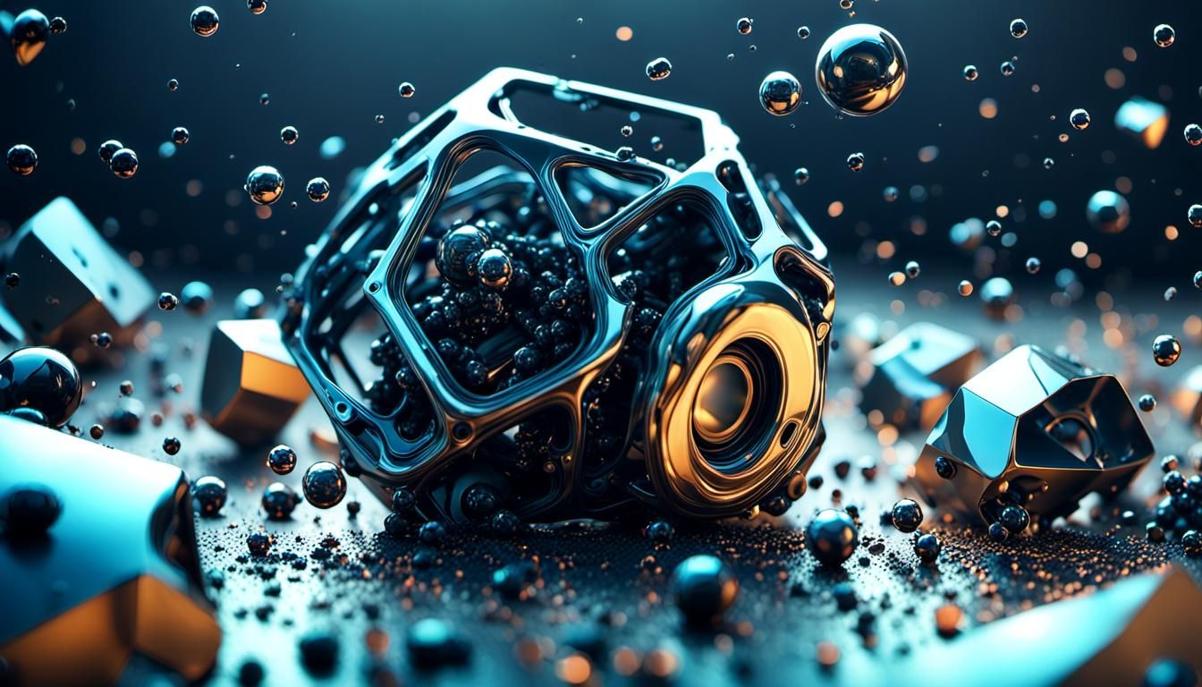 Hyperrealistic Abstract Scene with Organic Sci-Fi Elements