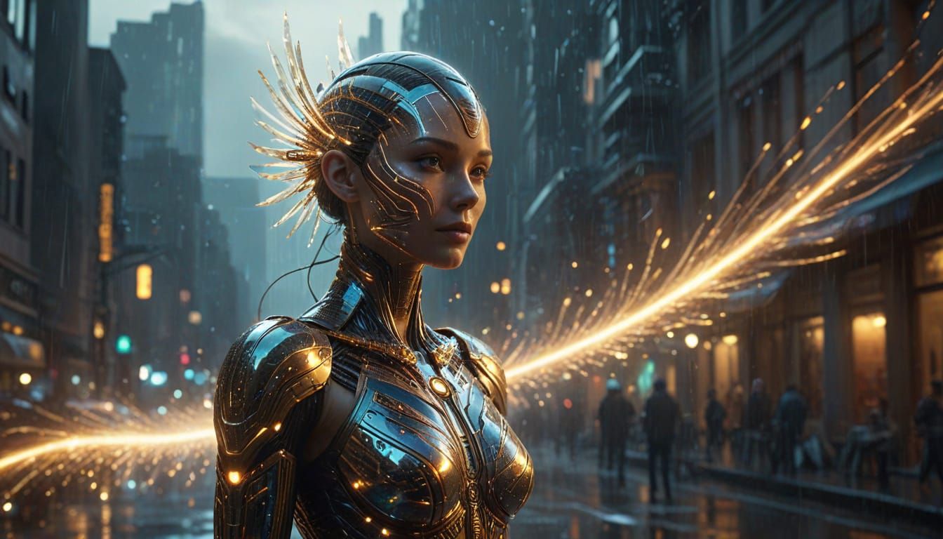 Cosmic Deity Hypervehicle in Art Deco Techno-Divinity