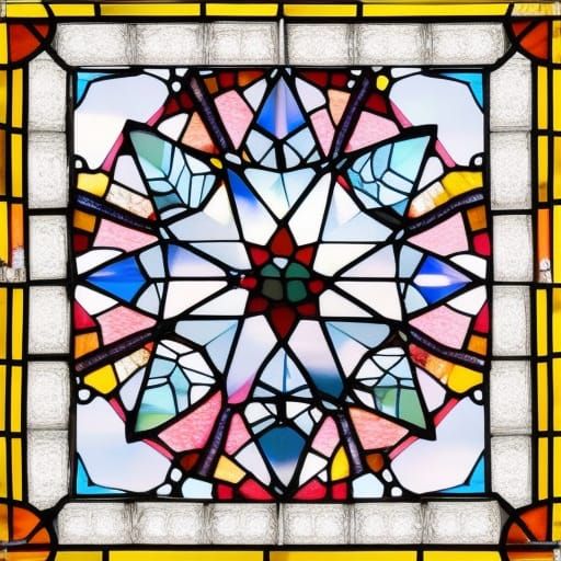 Stained Glass Diamond Rocks: Framed Art