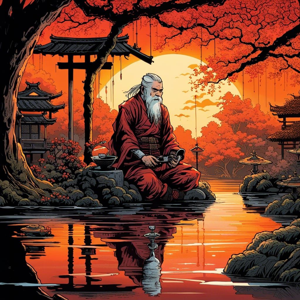 High Gothic Samurai in Dark Fantasy Landscape