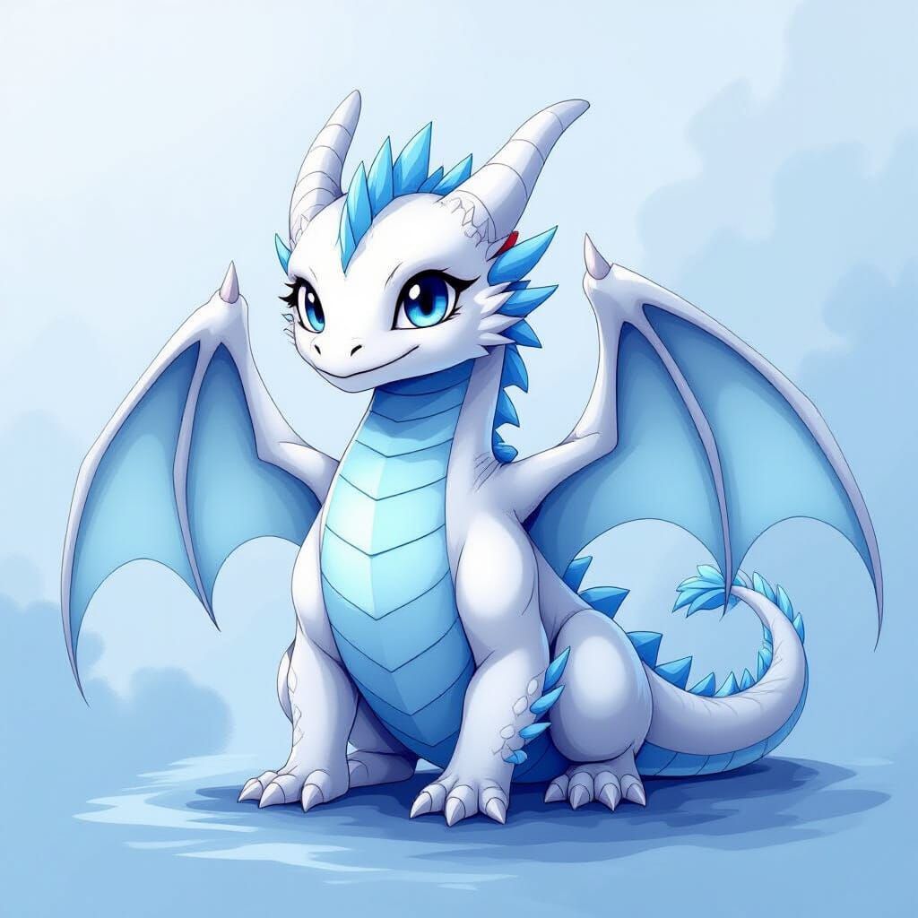 Majestic Baby Dragon in Anime Style