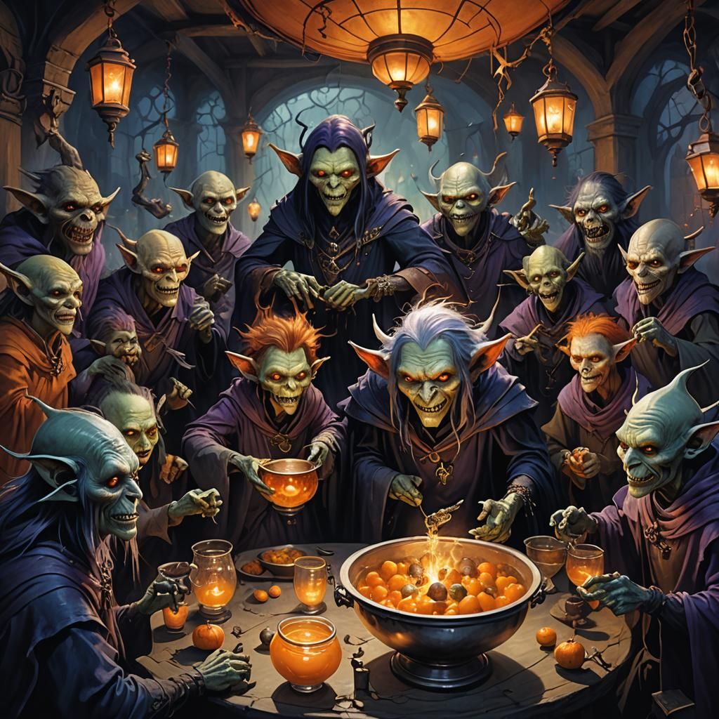 Ghouls and Goblins Gathering, Fantasy Concept Art