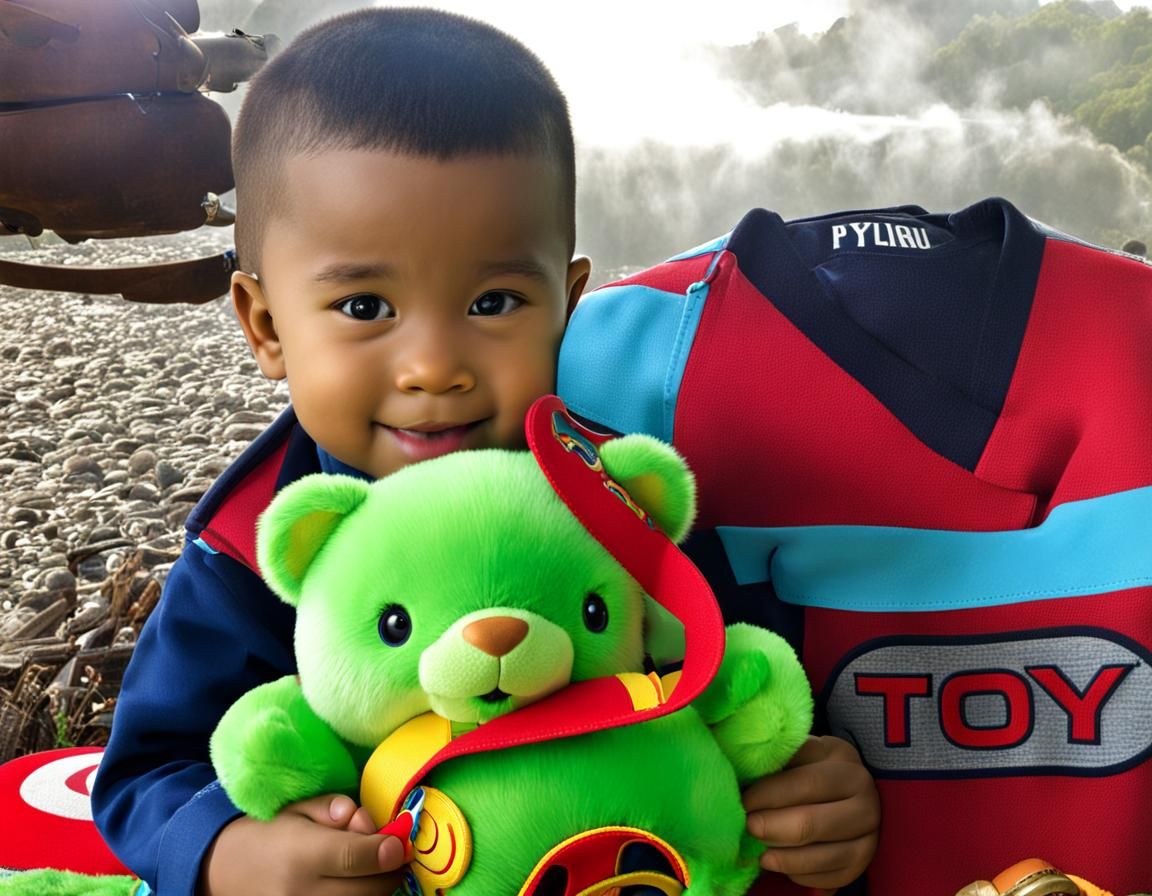 Lucky Kid with his Toy