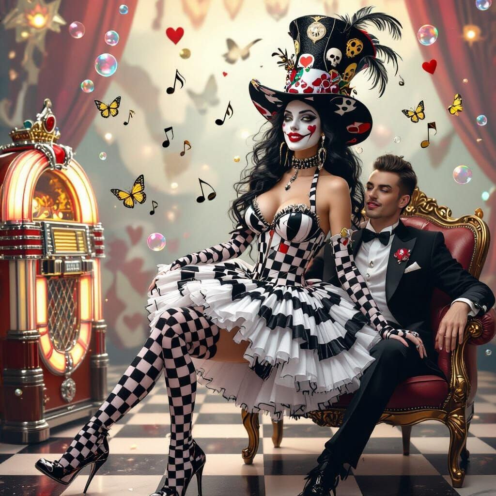 Gangster Goddess Clown in Circus Fever Dream