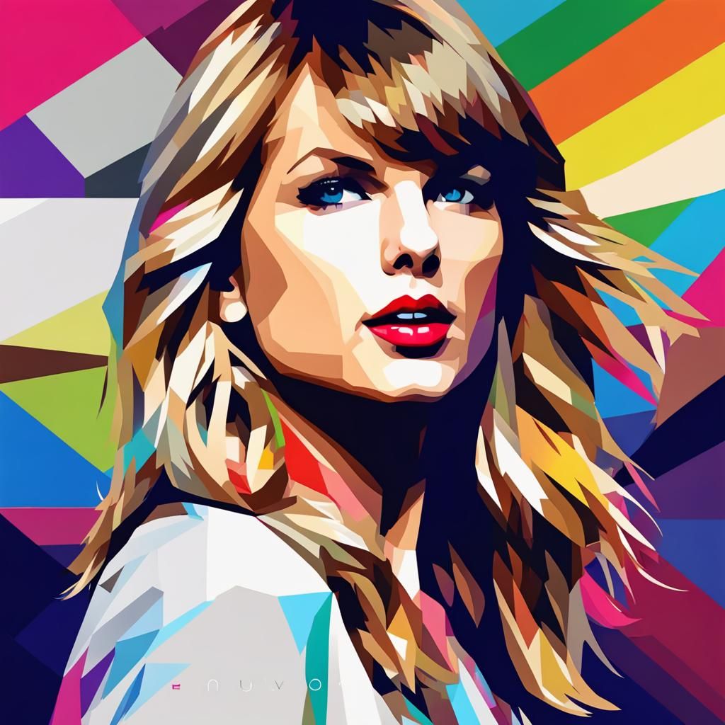 Taylor Swift WPAP Portrait in HDR