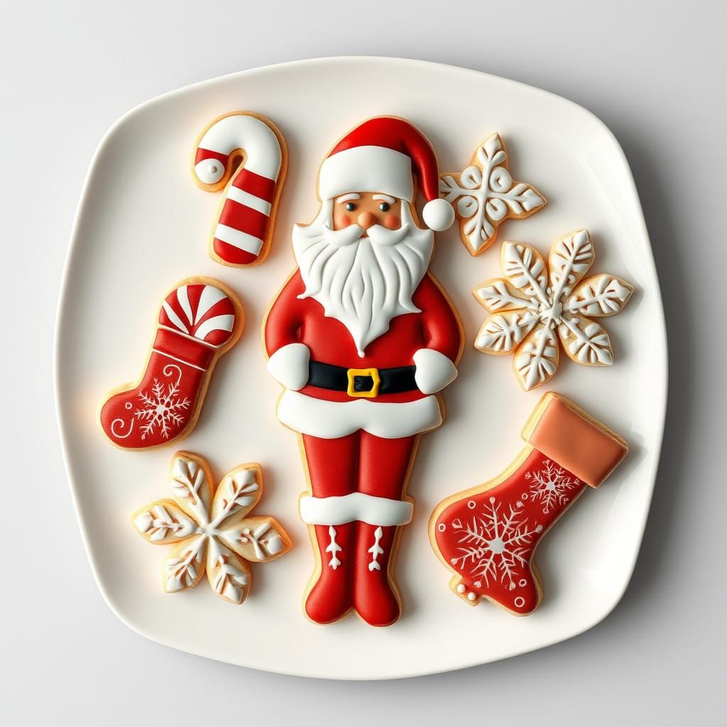 Modern Christmas Cookies Display on a Sleek Platter