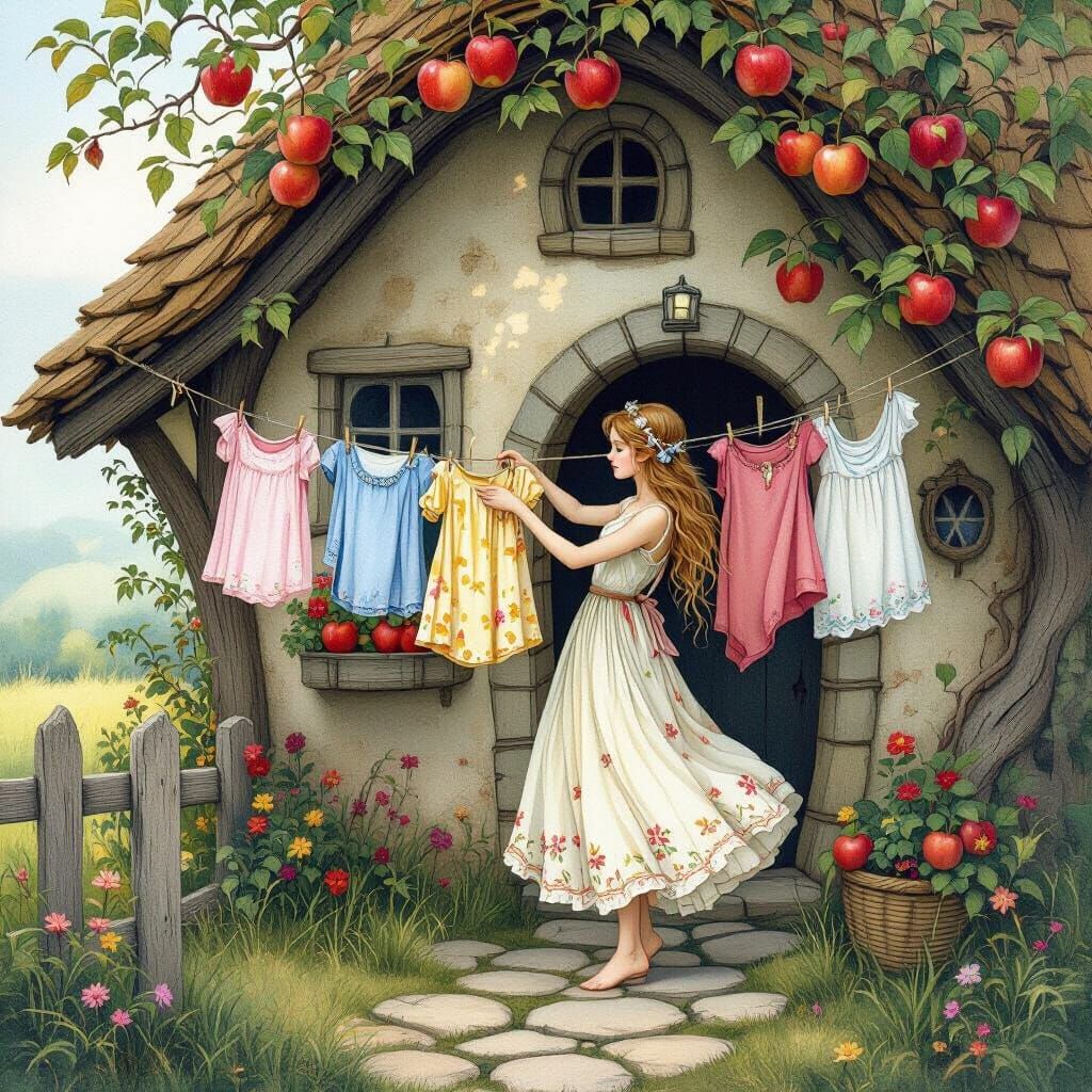 Fairy Hanging Clothes at Apple House