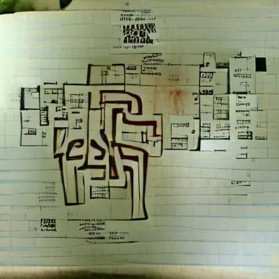 Asylum Maze: Hand-Drawn Floor Plan